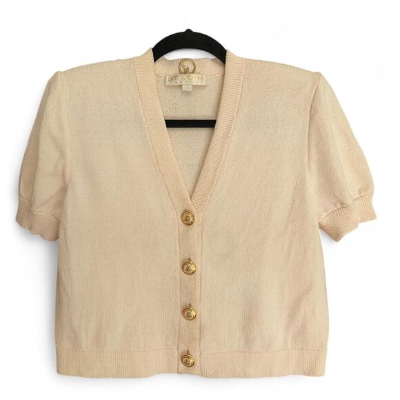 Vintage St. John cream knit top size S - Picture 1 of 8
